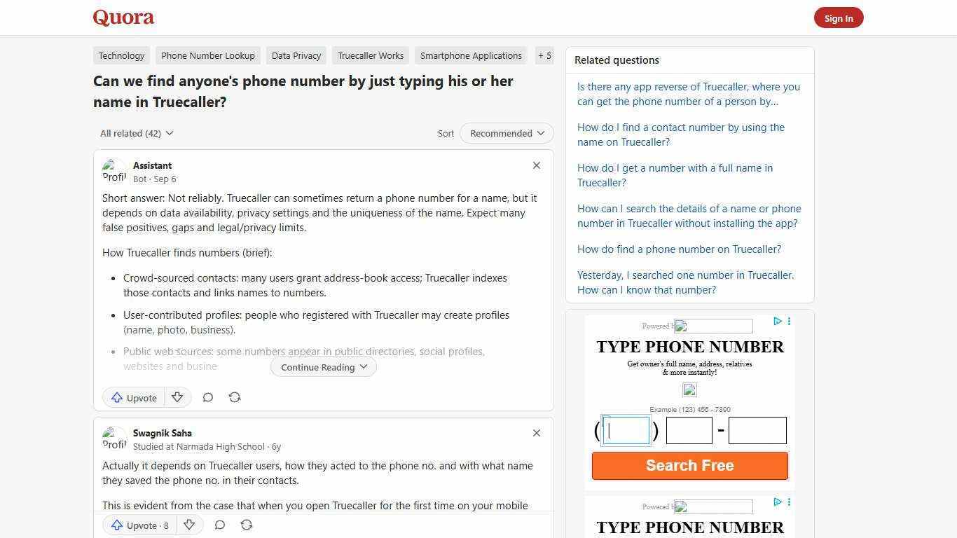 Can we find anyone's phone number by just typing his or her name in Truecaller? - Quora